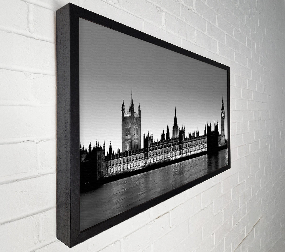  A Canvas Print of London Houses Of Parliament B n W Canvas Art