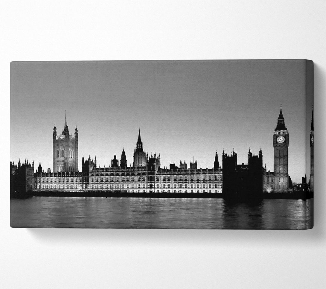  A Canvas Print of London Houses Of Parliament B n W Canvas Art