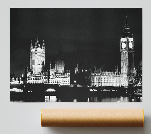 London Houses Of Parliament Dark Nights Poster