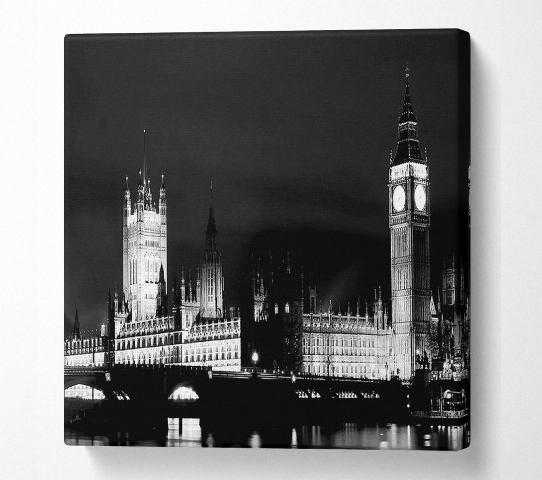  A Canvas Print of London Houses Of Parliament Dark Nights Canvas Print