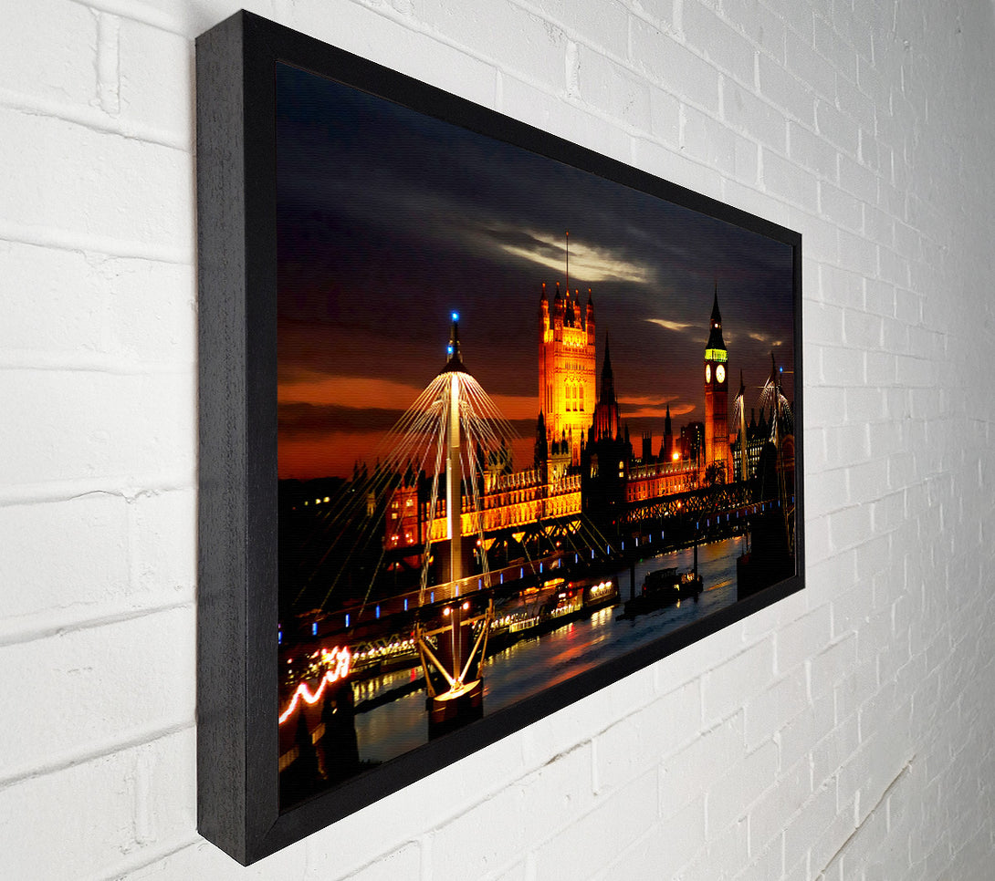  A Canvas Print of London Houses Of Parliament Lights Canvas Wall Art
