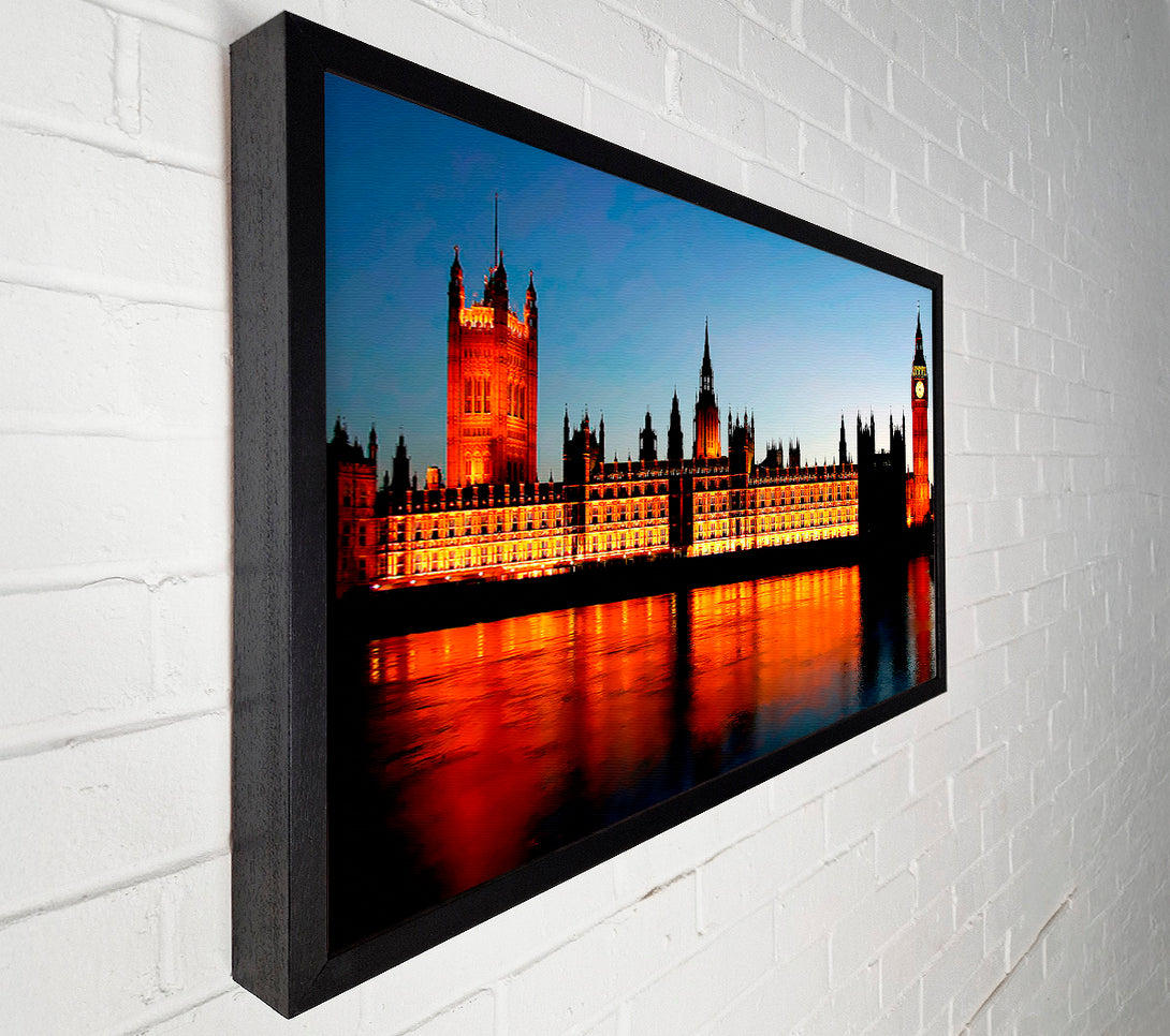  A Canvas Print of London Houses Of Parliament Reflections Canvas Art