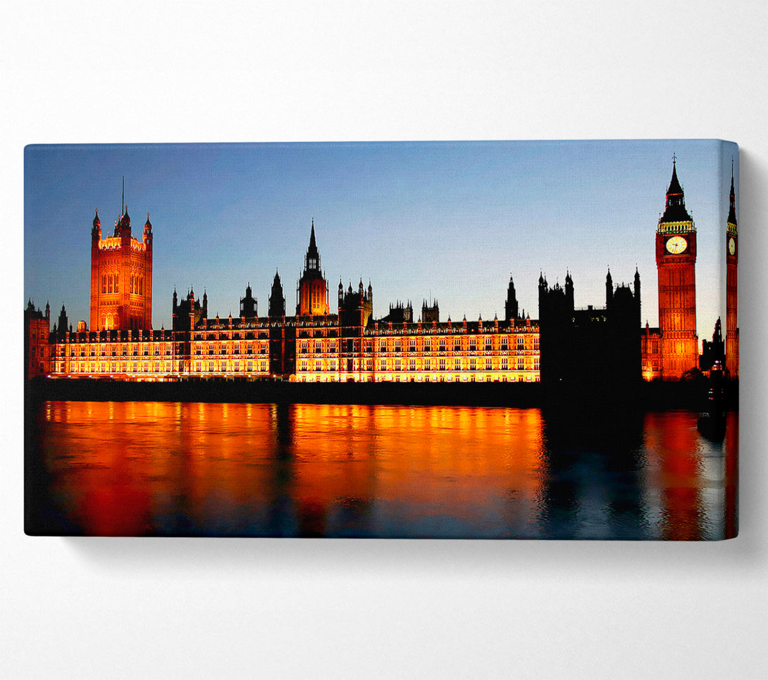  A Canvas Print of London Houses Of Parliament Reflections Canvas Art