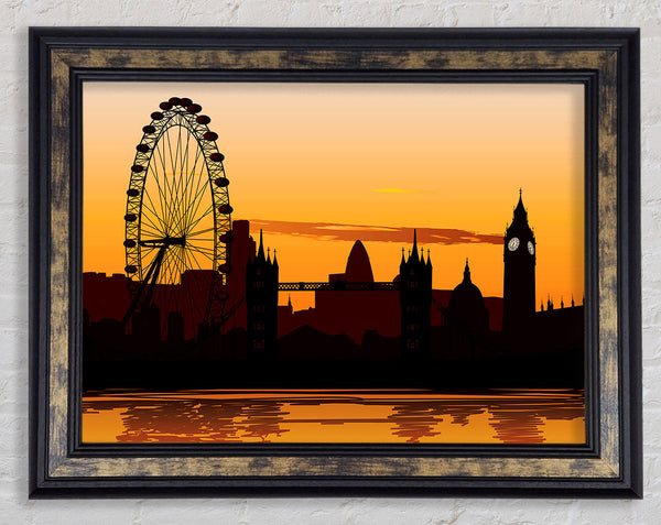 London Morning Reflection Glow Framed Print