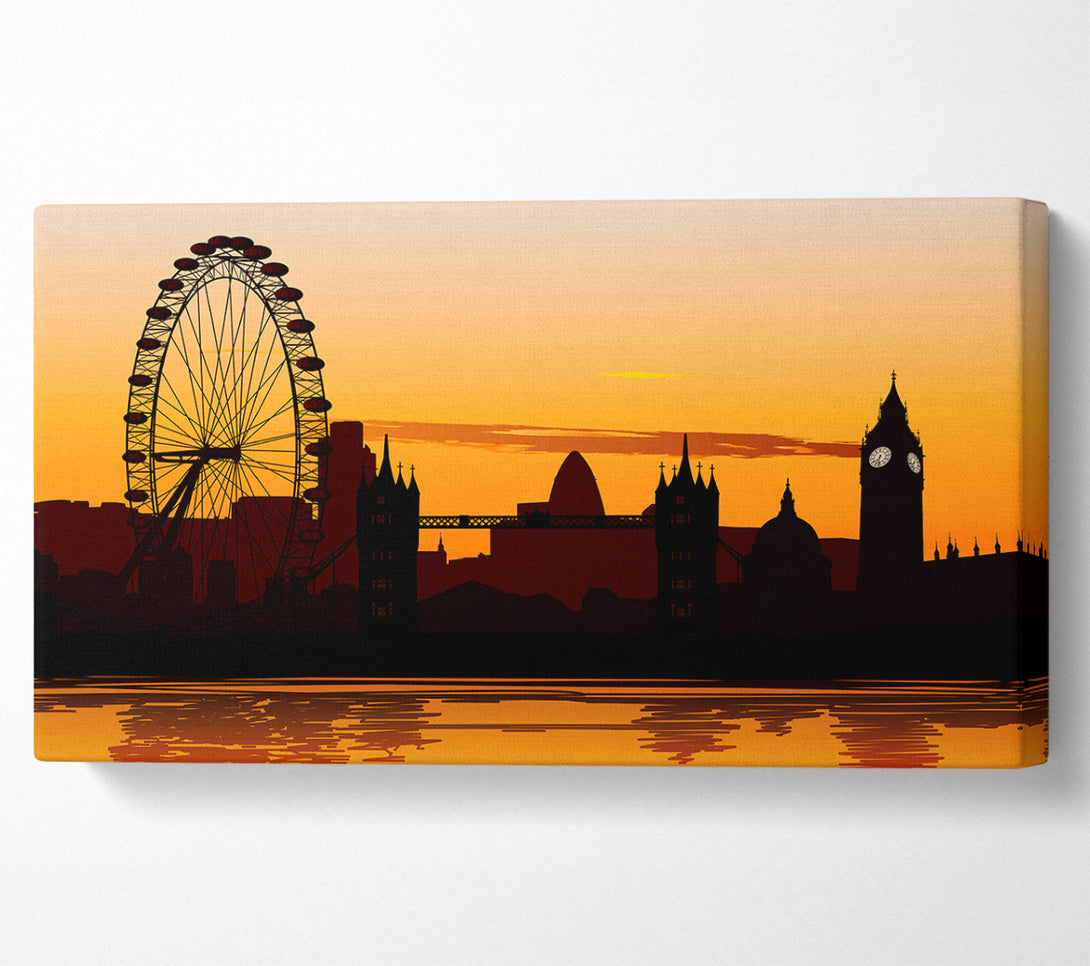  A Canvas Print of London Morning Reflection Glow Canvas Print