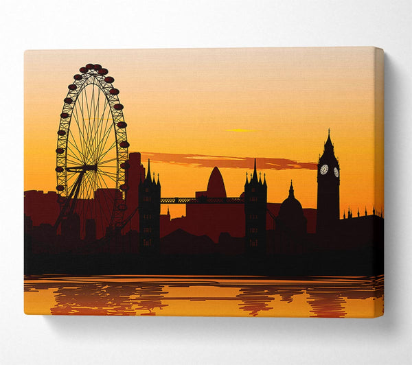  A Canvas Print of London Morning Reflection Glow Canvas Print
