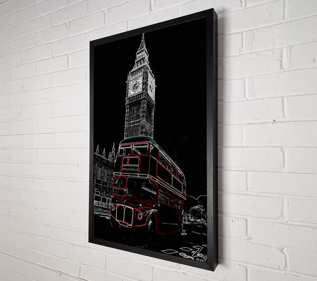  A Canvas Print of London Night Bus Canvas Wall Art