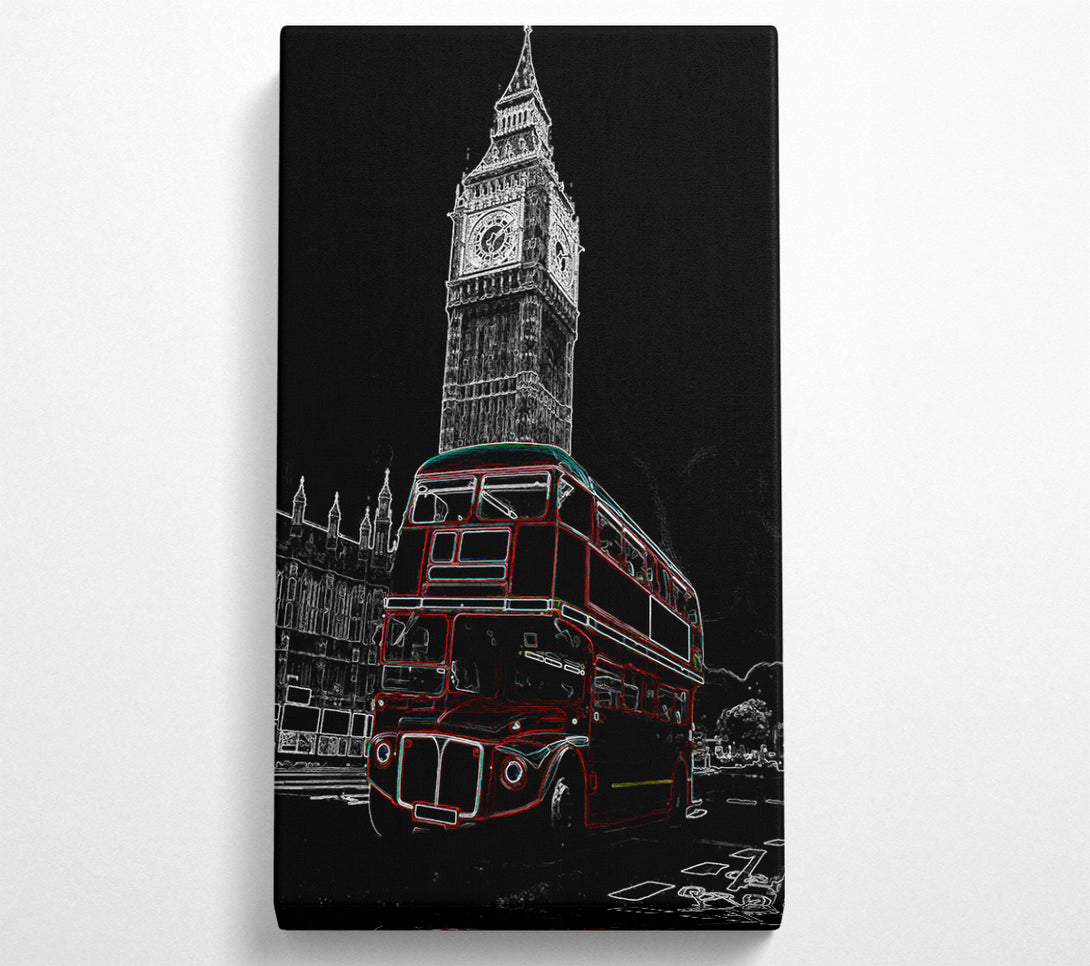  A Canvas Print of London Night Bus Canvas Wall Art