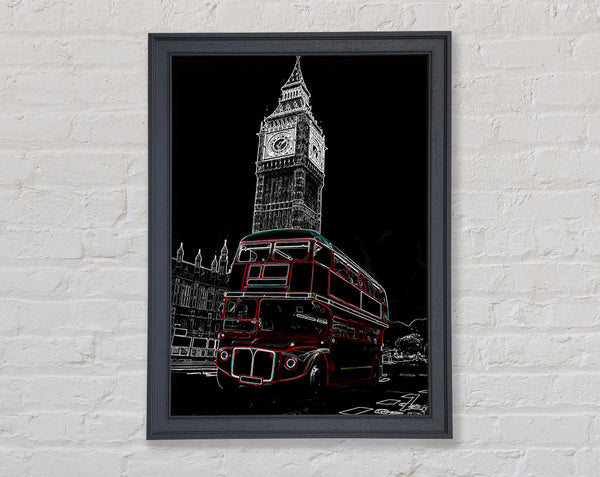 London Night Bus Framed Print