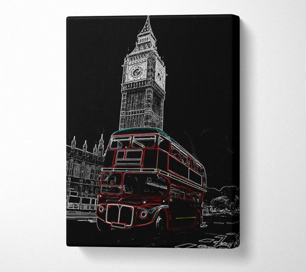  A Canvas Print of London Night Bus Canvas Wall Art
