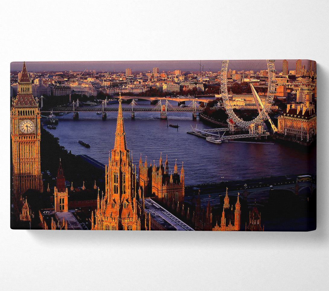  A Canvas Print of London Morning Glow Over The Thames Canvas Print