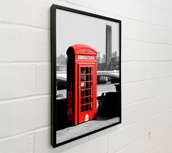 London Red Telephone Box B n W