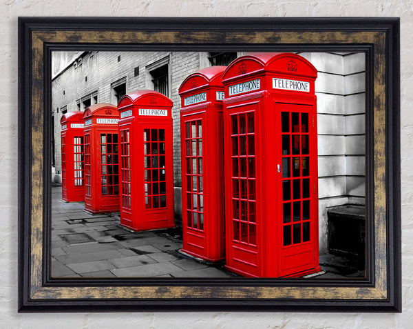 London Red Telephone Boxes Framed Print
