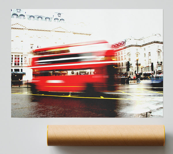 London Retro Red Bus Giclee Print