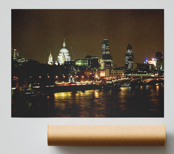London St Pauls At Night Print