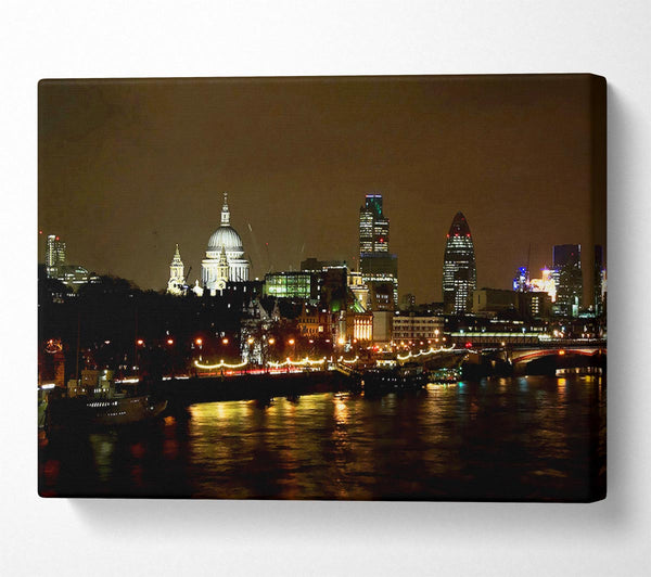  A Canvas Print of London St Pauls At Night Canvas Art