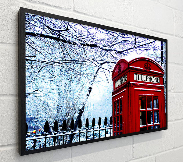 London Telephone Box In The Snow