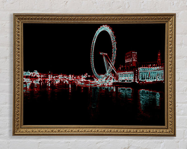 London Thames London Eye Framed Print