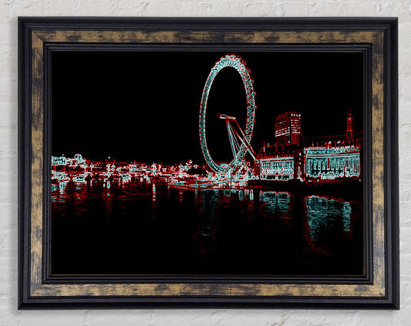 London Thames London Eye Framed Print