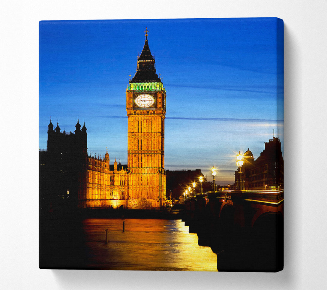 A Canvas Print of London Thames Reflection Of Big Ben Canvas Print