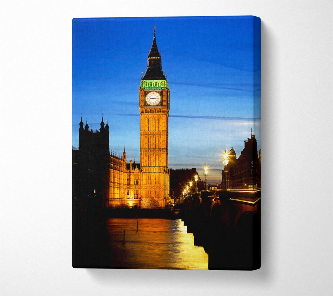  A Canvas Print of London Thames Reflection Of Big Ben Canvas Print