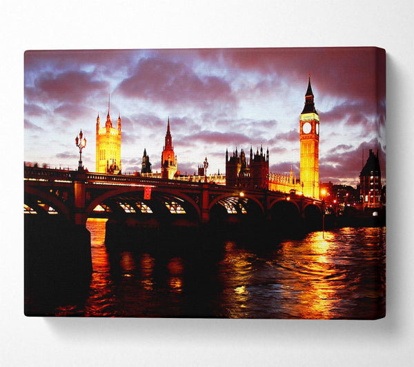  A Canvas Print of London Thames Reflections Canvas Print