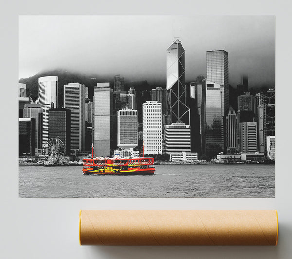 Hong Kong River Boat Giclee Print