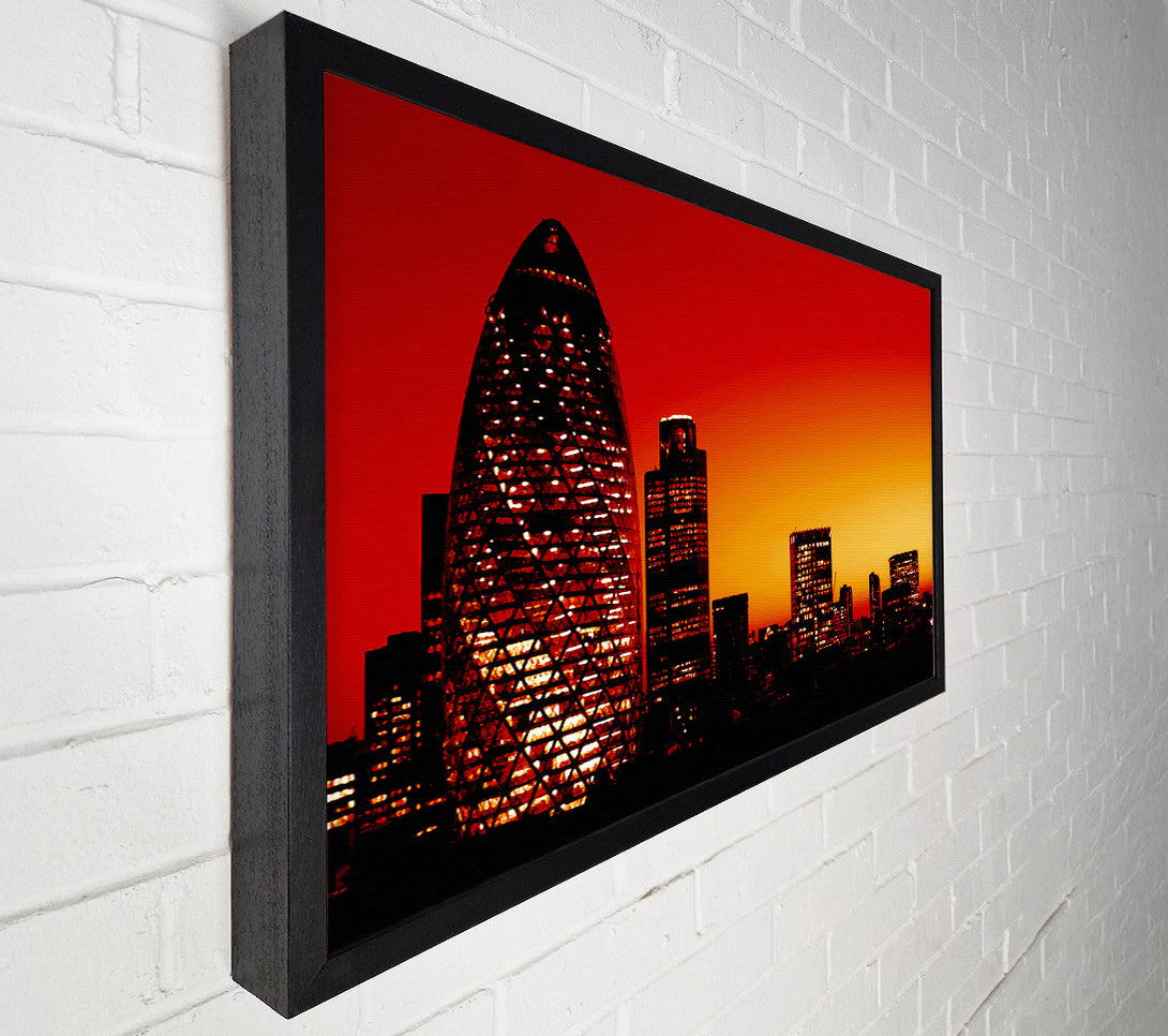  A Canvas Print of London The Gherkin Orange City Canvas Wall Art