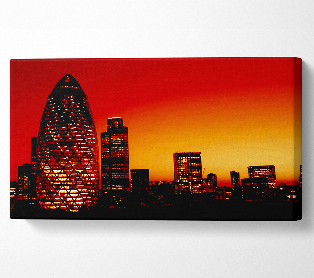  A Canvas Print of London The Gherkin Orange City Canvas Wall Art