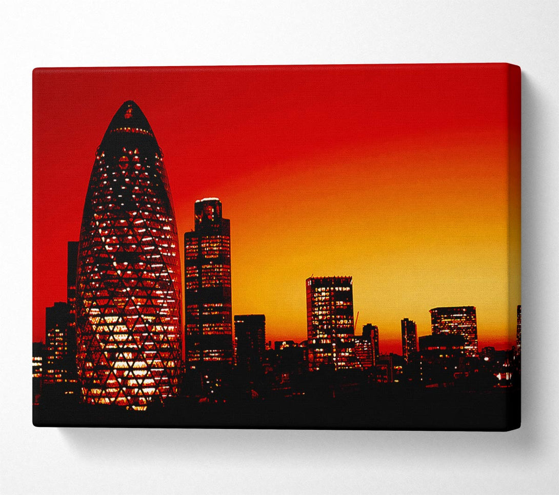  A Canvas Print of London The Gherkin Orange City Canvas Wall Art