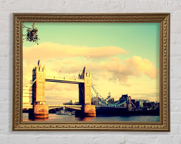 London Tower Bridge Retro Framed Print
