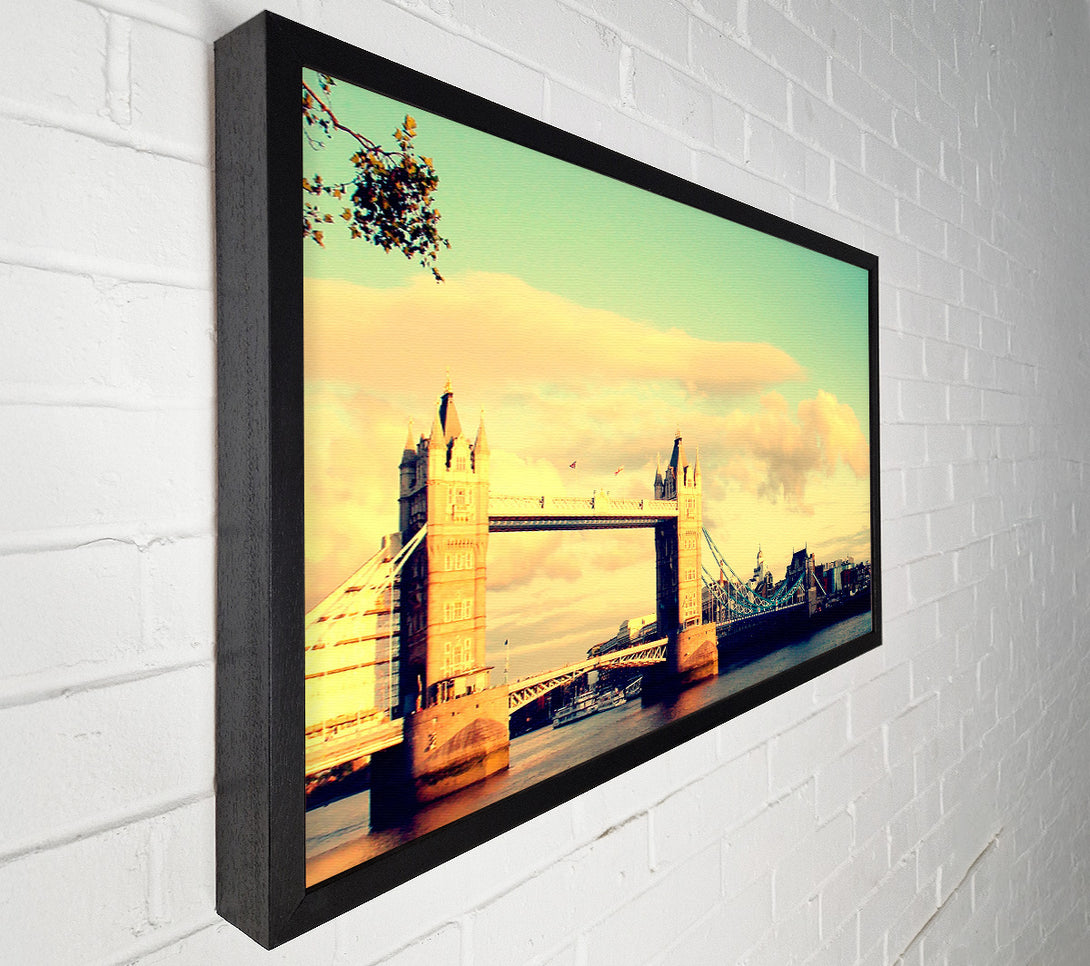  A Canvas Print of London Tower Bridge Retro Canvas Wall Art