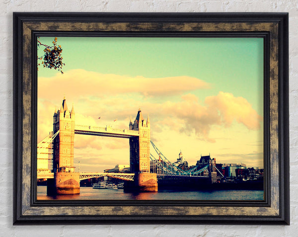 London Tower Bridge Retro Framed Print