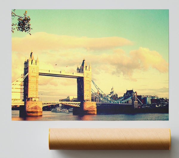 London Tower Bridge Retro Giclee Print