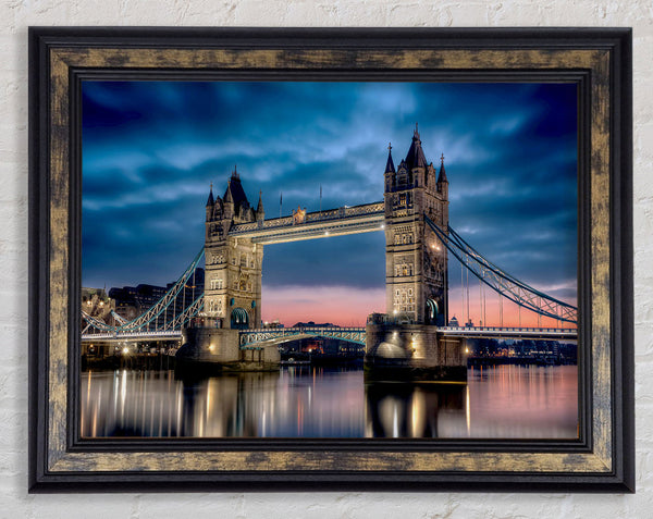 London Tower Bridge At Dusk Framed Print