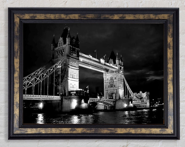 London Tower Bridge B n W Framed Print