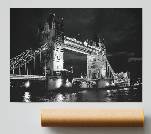 London Tower Bridge B N W Print