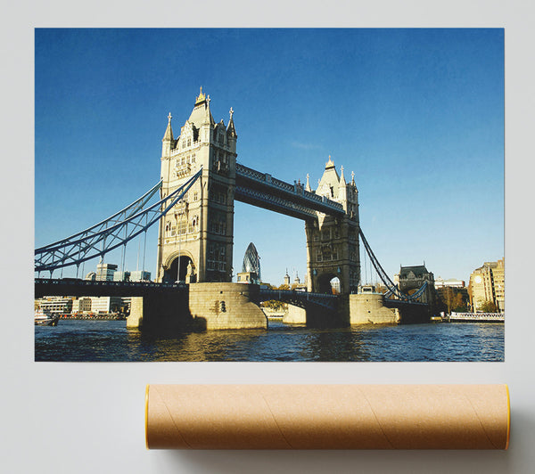 London Tower Bridge Blue Days Print