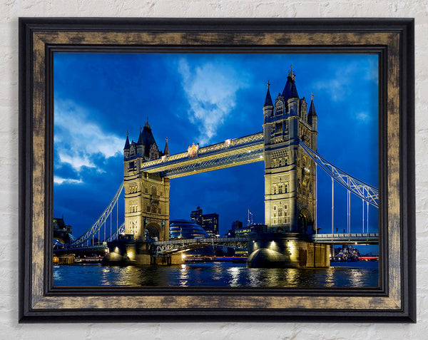 London Tower Bridge Blue Night Skys Framed Print