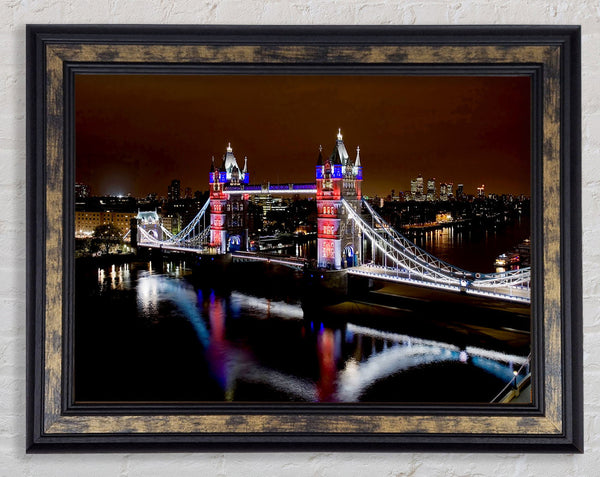 London Tower Bridge Lights Framed Print