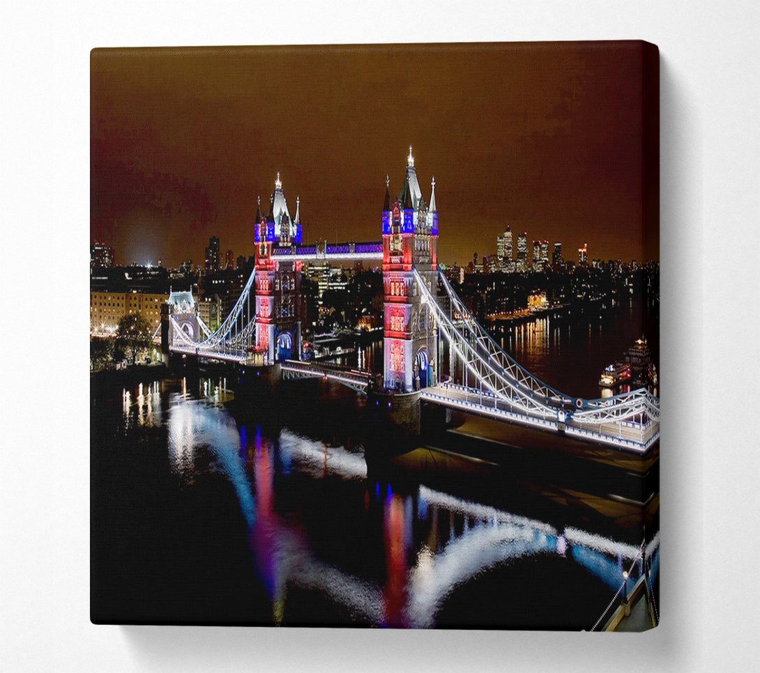  A Canvas Print of London Tower Bridge Lights Canvas Wall Art