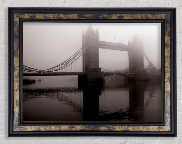 London Tower Bridge Mist Framed Print