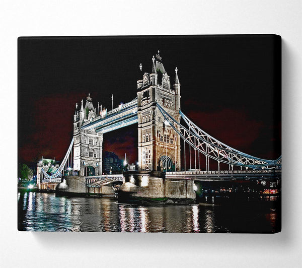  A Canvas Print of London Tower Bridge Night Lights Canvas Print