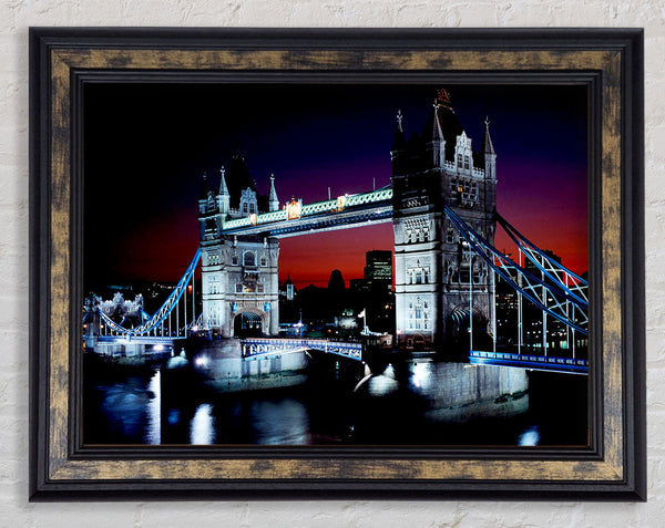 London Tower Bridge Night Vision Framed Print