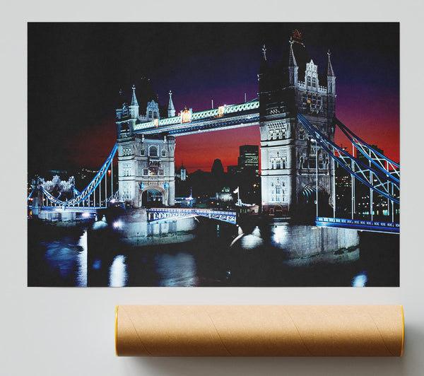 London Tower Bridge Night Vision Print