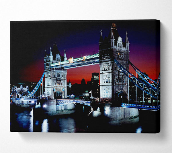  A Canvas Print of London Tower Bridge Night Vision Canvas Art