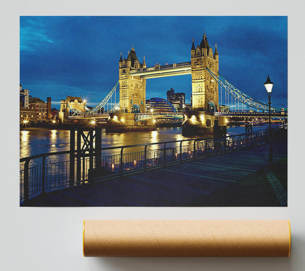 London Tower Bridge Nightlight Giclee Print