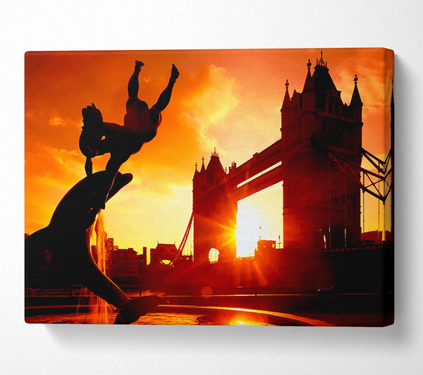  A Canvas Print of London Tower Bridge Statue Canvas Print