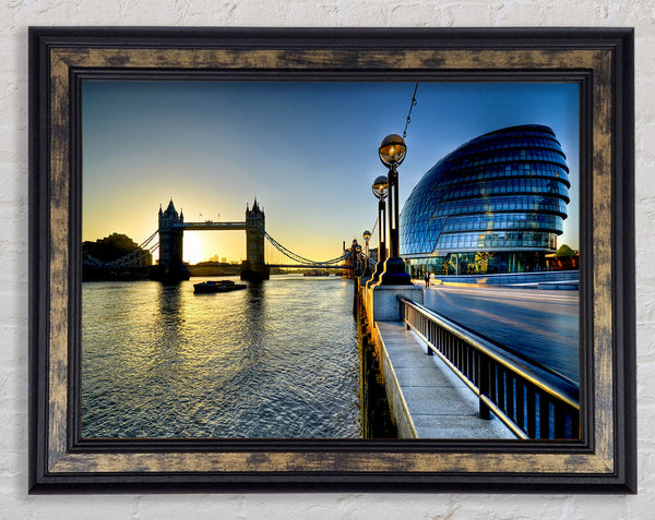 London Tower Bridge Sunset Framed Print