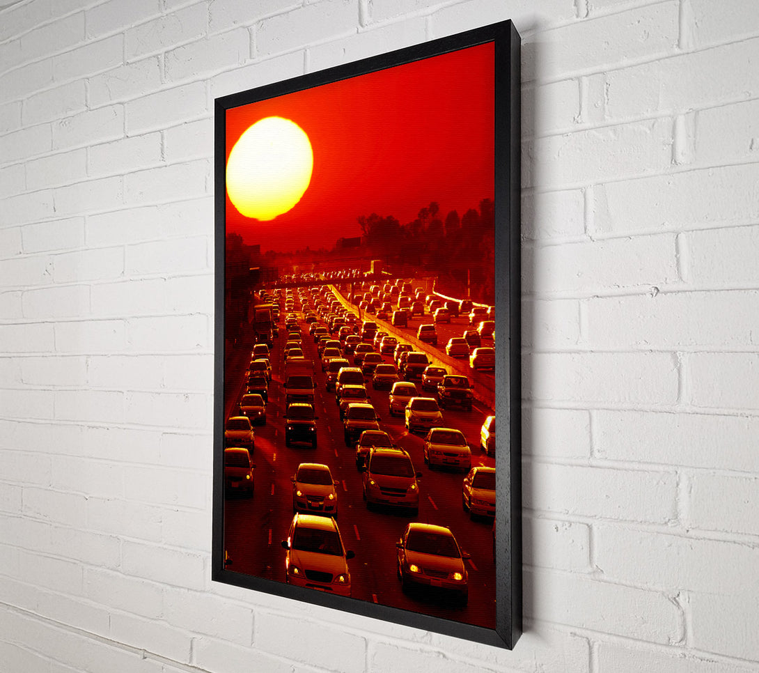  A Canvas Print of Los Angeles Highway Sun Blaze Canvas Wall Art